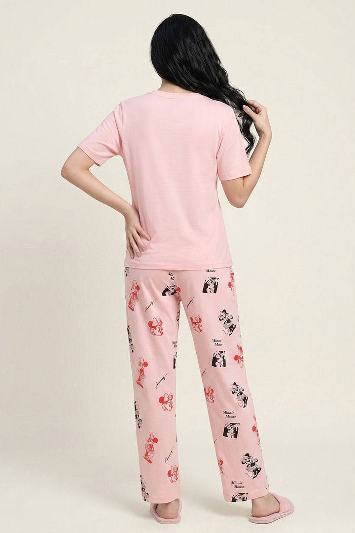 Zivame Minnie Mouse Knit Cotton Loungewear Set - Gossamer Pink — image 2